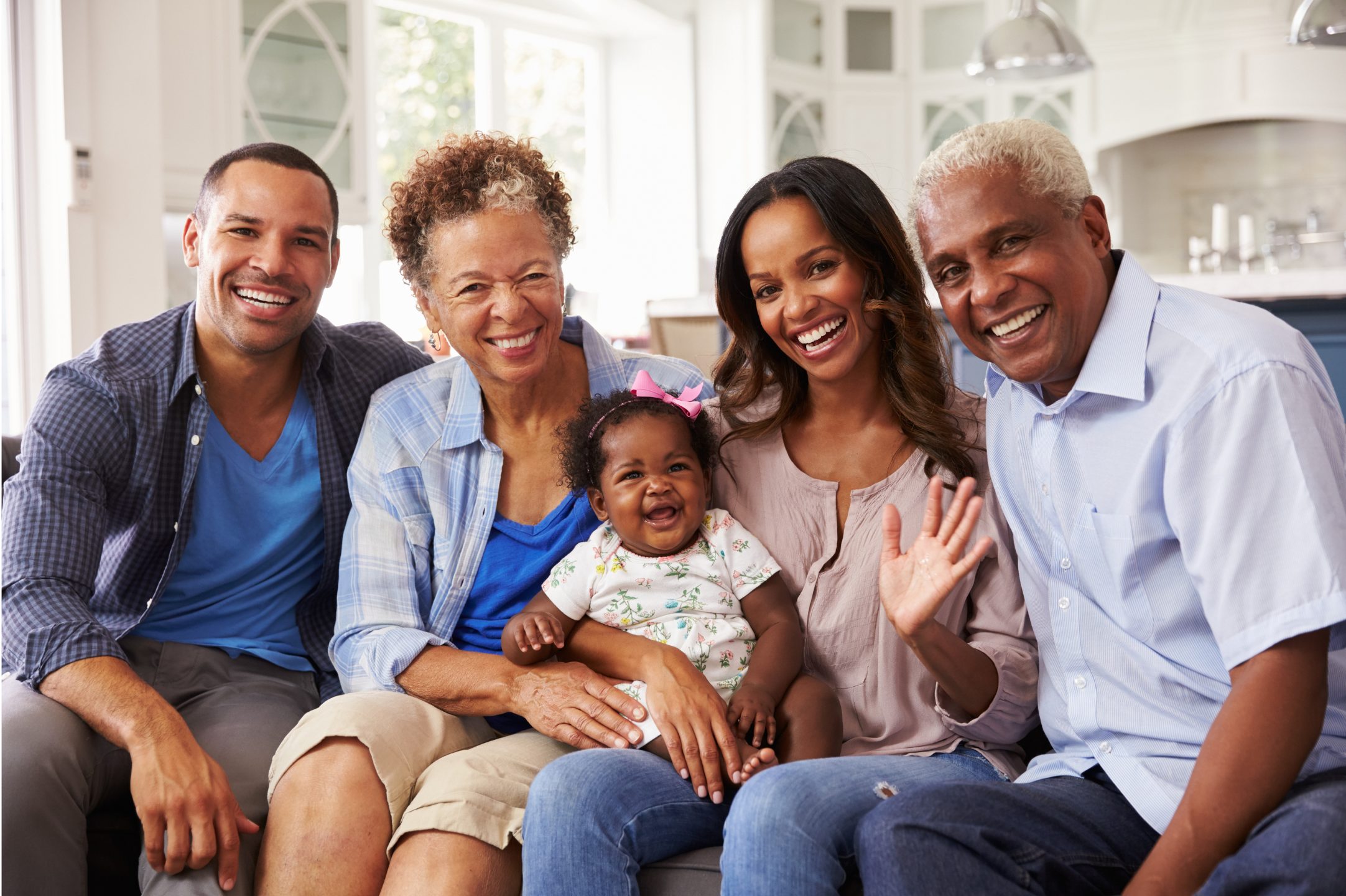 family with grandparents and small baby