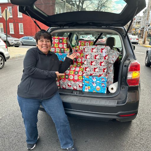 trunk full of christmas gifts