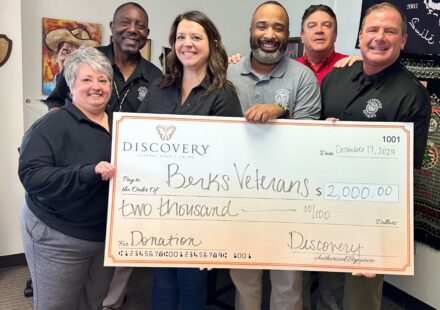 Discovery Federal credit union and the Berks County VA check presentation