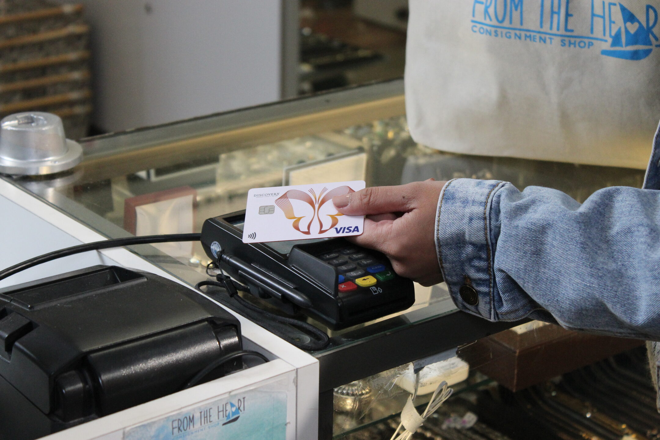 Girl paying with card